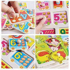 SYGA Educational Wooden Fruits Block Puzzle Fruits Learning Toy for Kids and Children