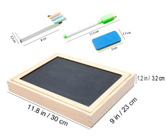 SYGA Wooden Kids Educational Toys Magnetic Easel Double Side Dry Erase Board Puzzles Games