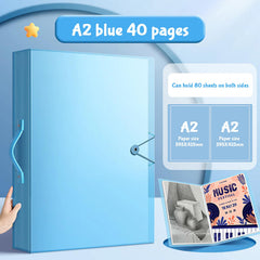 SYGA A3 Children's 90 Pages Diamond Painting Storage Book,Diamond Painting Portfolio Award Collection Album Painting Art Work Storage Bag Drawing Paper Folder(A3+A4* can hold 180 sheets Blue)