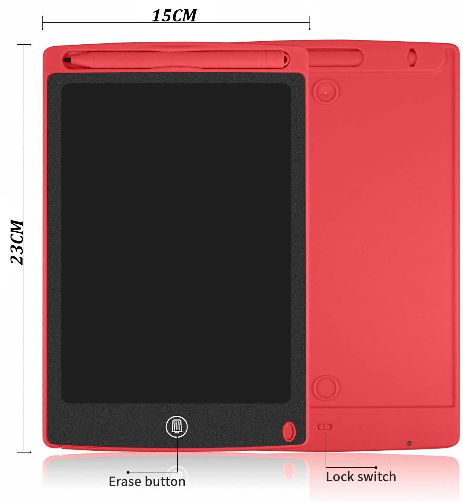 SYGA LCD Writing Pad, 12 inch Kids Doodle & Scribble Boards Erasable Writing Tablet for Kids Adults, Black