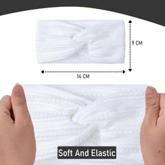 SYGA Baby Headband Nylon Soft Stretchable Bow Hairbands For Newborn Infant Toddler Kids 0-3 Year (Black)