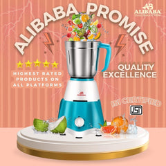 Alibaba Supreme 5 Jar 750 Watts Juicer Mixer Grinder with 5 Jars for Grinding, Mixing, Juicing with Powerful Motor | 1 Year Warranty | (5 Jars, White & Blue)