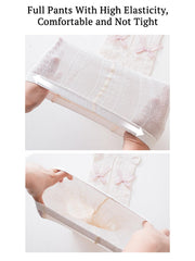 SYGA Baby Girls' Anti-Mosquito Cotton Thin Mesh Stockings with Bow Design Size L 1-2 Years(Pink)