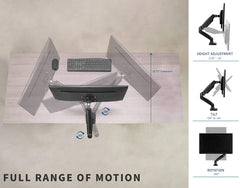 Jin Office Single Monitor Gas Spring Arm | Supports 13-32" Screen| 10KG Weight Capacity| Height Adjustable Desk Mount| Monitor Stand with Gas Spring Adjustment (Black)