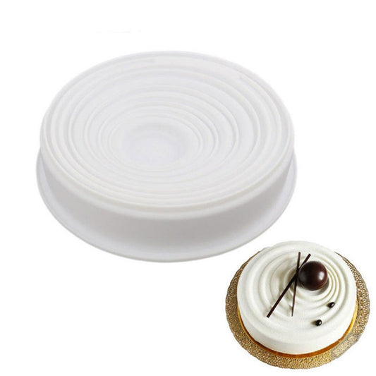 Syga Silicon Round Ripple Shape Mousse Cake Mold French Dessert Baking Cake Mould White
