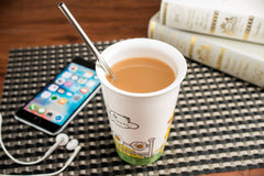 SYGA 8 Pieces Stainless Steel Straws Reusable, Metal Drinking Straws for Smoothie, Milkshake, Cocktail and Hot Drinks