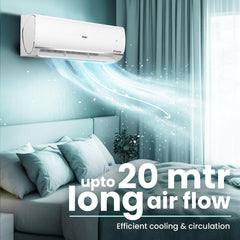 Haier 1.5 Ton 5 Star Triple Inverter Split AC (4850 W, Copper, 7 in 1 Convertible, 4-Way Swing, Frost Self Clean, HD Filter, Cools at 60Â°C, 20 Mtr. Air Throw - HSU18K-PYSS5BN-INV, White)