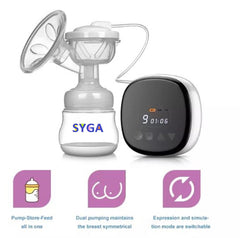 SYGA Breast Pump Milk Booster Breast Milk Painless Bilateral Breast Pump Silica Gel SkyBlue