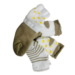 MOMISY Children's Socks, 5 Pairs, Baby and Kids Size (IN, Age, 0 Months, 6 Months, Khaki)