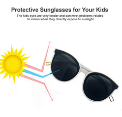 SYGA Kids Goggles, Modern Stylish Eyewears for Boy's and Girls, Sunglasses Style - Beige
