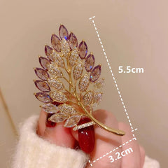 SYGA Brooch Pin Fashion Crystal Rhinestone Jewellery Pin Vintage Clothing Accessories Decoration Creative Leaf Corsage Brooches - S224