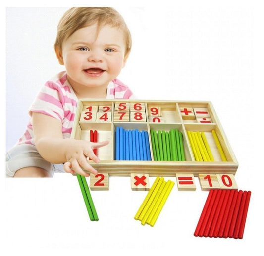 SYGA Baby Learning Wooen Multicolor Mathematical Stick Toy