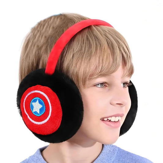 SYGA Children's Earmuffs Red Capatain America Design Plush Warm Earmuffs Suitable for For 10 Years above