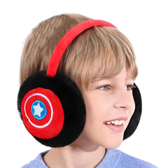 SYGA Children's Earmuffs Red Capatain America Design Plush Warm Earmuffs Suitable for For 10 Years above
