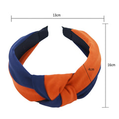 MOMISY Knotted HeadBand for Women Cute Hair Hairband Fashion Turban Cross Knotted Hair Band Accessories for Women and Girls (Navy Brown)