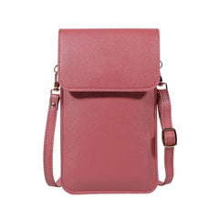 MOMISY Women Cellphone Sling Bag Card Holder Wallet Purse Clutch Handbag Crossbody Shoulder Bag for Girls (Dark Pink)