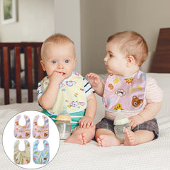 SYGA 10pcs Baby Bibs For Infant Eating Bibs Soft & Absorbent with Adjustable Snaps Baby Bandana Bib Set for Unisex Newborn and Toddlers-Assorted Colour & Design