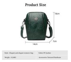 SYGA Women's Soft Leather Crossbody Mini Small Bag Fashion Vertical Style Small Mobile Phone Bag(Dark Green)