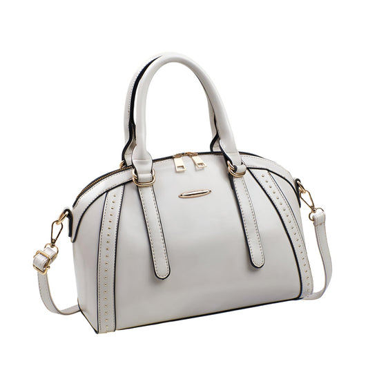 SYGA Women’s Tote Bag | Stylish Horizontal Handbag with Zipper Closure & Rivet Design | Daily Use Shoulder Bag