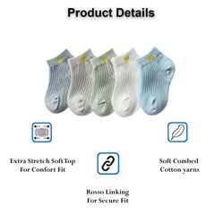 MOMISY 5 Pairs Tube Socks for children Toddlers Infant Baby Girl Boys (ThinCrown-Boys, 3 Year to 5 Year)