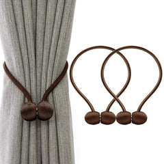 Syga 2Pcs Curtain Tiebacks 46cm Curtain Clip Rope Holdbacks Classy Decorative Pearl Holder Buckles for Home Hotel Window Draperies Rope Ties Office Living Bedroom Decoration- Pack of 2, Beige