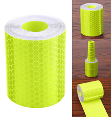 SYGA 3 Meter Reflective Warning Tape Sticker, High Visibility Safety Honeycomb Conspicuity Tapes(Fluorescent Green)