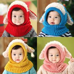 SYGA Unisex Wool Cap for Cap Kids Warm Winter Hat Neck & Ears Warme Beanie with 2-4 Year Baby Cap Blue