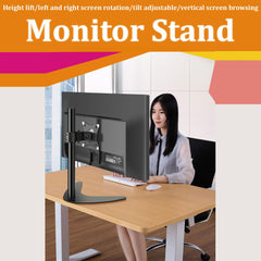 SYGA Monitor Stand Arm Desk Mount Fully Height Adjustable Bracket with C-Clamp & Gronment 180 Tilt Rotation Suitable for 13 to 30 Inch TV and Monitor Screen - Dual Horizontal Stand