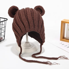 MOMISY Baby's Wool Beanie (MOMISY_Brown_6 Months-18 Months)