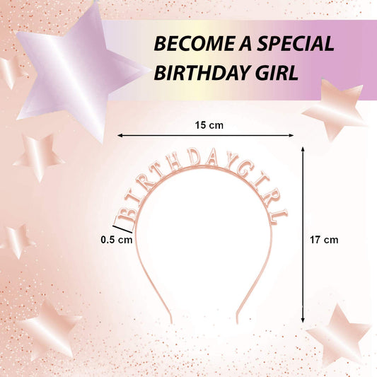 SYGA"BIRTHDAY GIRL" Headband For Girls Bday Party Favors Headwear Hairband(Gold)