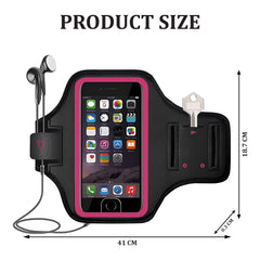 MOMISY Armband Arm Band Bag for Mobile for Cycling, Running, Jogging, Gym Exercise, Outdoor Sports Waterproof Compatible with iPhone & Other Phones, Size up to 7.0 inch (Pink)