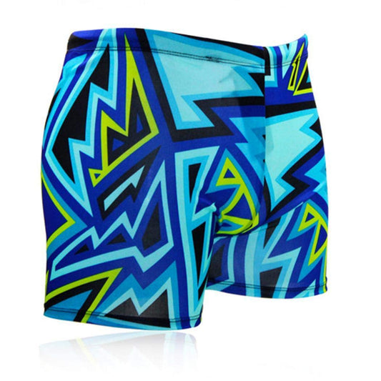 SYGA Polyster Spandex/Men's Swimsuit Swimwear Short/Trunk/Jammer/Palm Tree Pattern/Printed/Multicolour/Swimming Retro Briefs_Large Blue