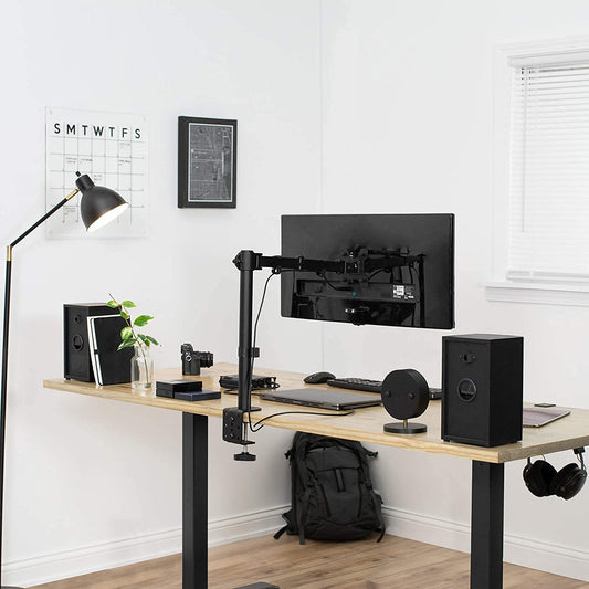 Jin Office Single Monitor Stand | 10 kg Weight Capacity Supports Upto 32 inches Screen| Laptop Monitors Arm | Single Monitor Desk Mount | Height Adjustable Stand (Black)