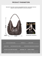 SYGA PACK OF 2 Women's Shoulder Cross-Border Large Capacity Hobo Bag with Wristlet(LIGHT GREY)