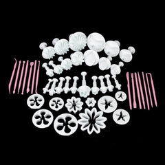 GONATURS Cake Decorating Fondant Icing Cutter Plunger Set, 47-Pieces, Multicolour