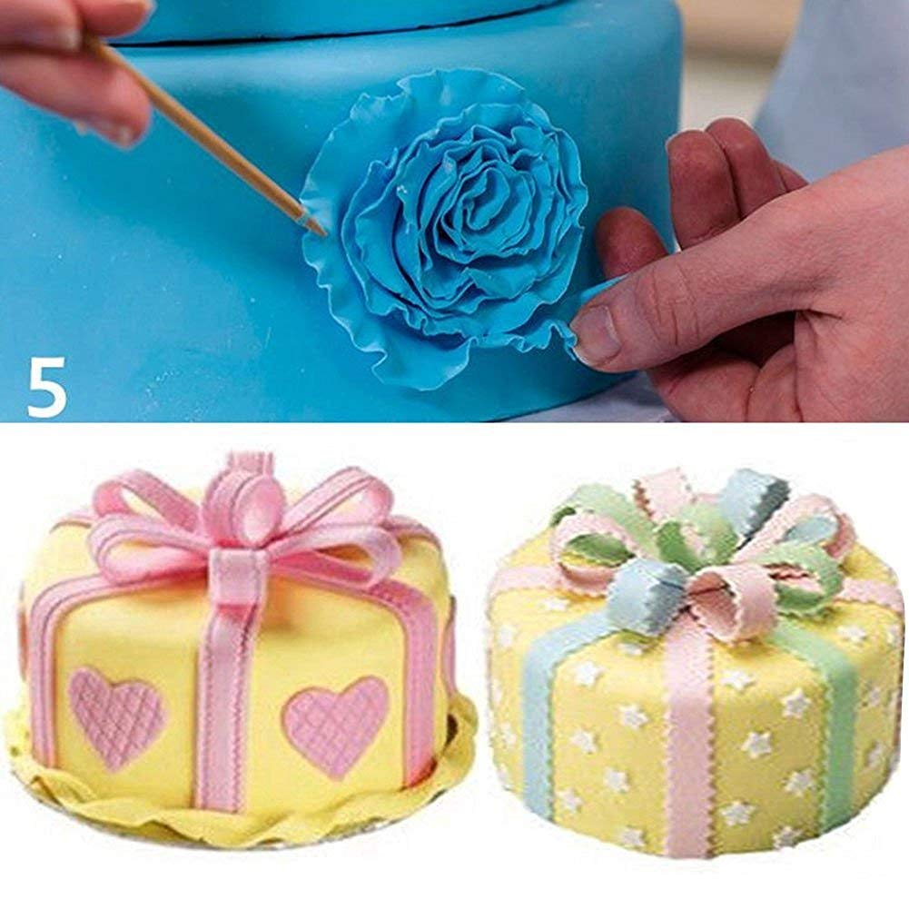 SYGA Fondant Strip Ribbon Cutter Sugarcraft Tool Pin Embosser Roller