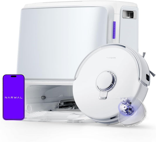 NARWAL Freo Z10 Robot Vacuum & Mop, 120-Day Dust Bin, Tangle-Free Brush, Self-Cleaning, Corner Mop, 15000Pa Suction, Smart Dirt Sensors, Works with Google, Alexa, Siri & App