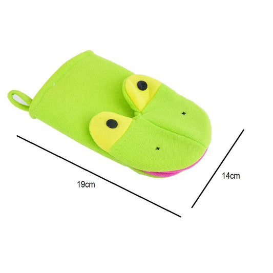 SYGA Animal face Cartoon Bathing Gloves Children Cartoon Bath Towel Baby Bath Gloves(Green)