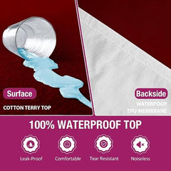 Trance Home Linen Premium 220 GSM+ 72"x36" Single Bed Size Cotton Terry Waterproof Mattress Protector | Elasticated Fitted Non-Toxic Bed Protector | Single Bed Mattresses Cover 72x36 inch, Brown
