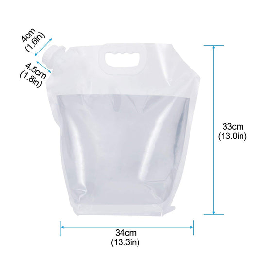 Syga 5 Liters Portable Collapsible Water Storage Tank Water Container Water Carrier Lifting Bag Camping Hiking Survival Kit Tool_White
