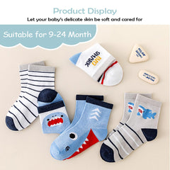 SYGA 5 Pairs Socks Baby Autumn And Winter Cotton Socks, Baby Calf Socks 9M - 24M