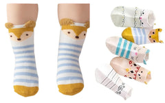 MOMISY 5 Pairs Baby kids Girl Boys Toddlers InfantmCotton Stretch Baby Socks (IN, Age, 12 Months, 24 Months, Cat Stripe)