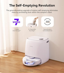 NARWAL Freo X Ultra Robot Vacuum & Mop Combo, 8200Pa Suction, Auto Mop Drying/Washing, Zero-Tangling, DirtSense™, Maintenance-Free Base, 3D Mapping, Google Home, Alexa, Siri Compatible