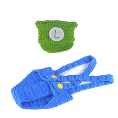 MOMISY Baby Photography Props, Includes Pant & Cap for Kids Parties Anniversaries Photography-Set of 2 Pieces (GreenBlue)