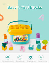 Syga 16 Pcs Baby's First Building Blocks - for Baby Kids - Alphabets and Shapes Learning