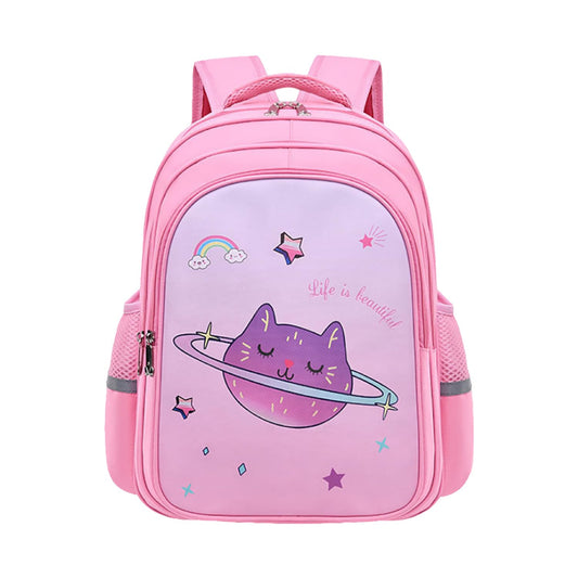SYGA Kids School Bag Cute Cate Design, Lightweight Backpack for Elementary school students (Pink)