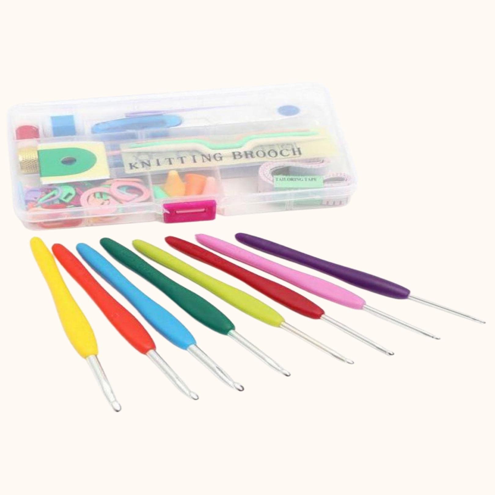 SYGA 51 Pieces Needle Arts Crochet Set Knitting Craft Weaving Plastic Yarn Sewing Tools(Multicolor)