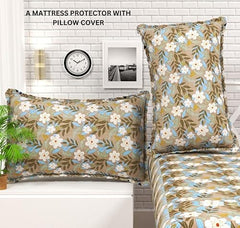 HOMEKART Premium Cotton 220TC 78 x 72 x 8 King Size Double Bed Mattress Cover Protector with Zip/Chain|Provides All Around Protection - 1 pc Multicolor (Grey, 78 x 72 x 8)