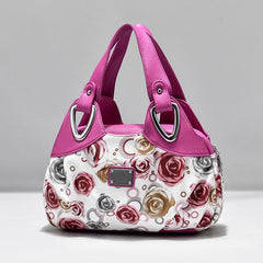 SYGA Women's Printed PU Leather Hobo Bag, Multiple Colors and Patterns, Crossbody Shoulder(ROSE RED ROSE)