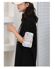 SYGA WOMEN'S SHOULDER CROSS BODY PURCE OXFORD CLOTH Multi Color stripes Design MULTI PURPOSE BAG